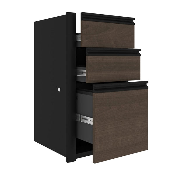 Connexion L-Shaped Workstation with hutch, Antigua/Black