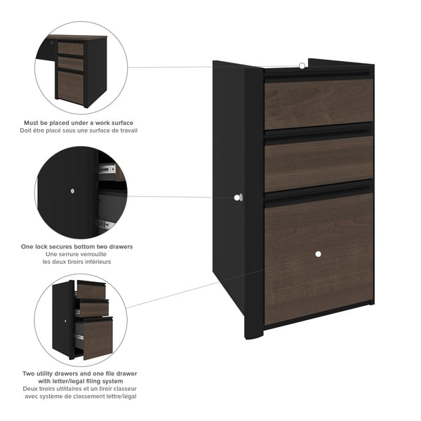 Connexion L-Shaped Workstation, Antigua/Black