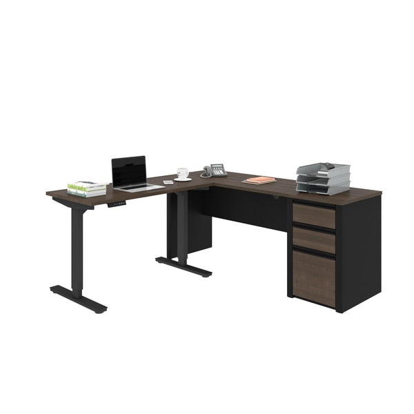 Connexion Height Adjustable L-Desk, Antigua/Black