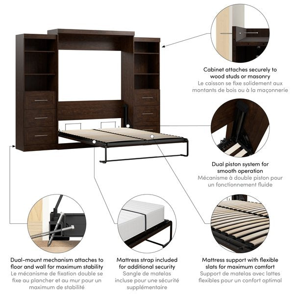 Queen Wall Bed Kit, Chocolate, 115