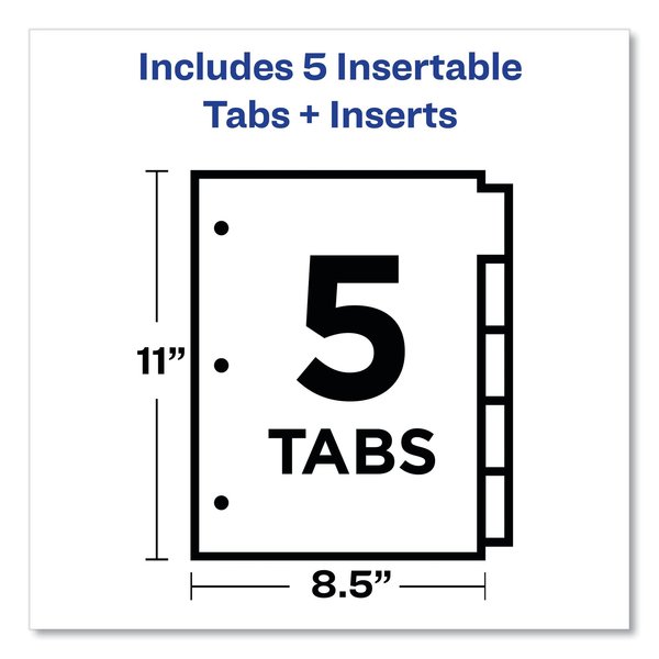 Insertable Big Tab Plastic Dividers, PK5