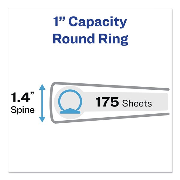 Legal 3-Ring Durable View Binder w/Round Rings, 14x8.5, 1