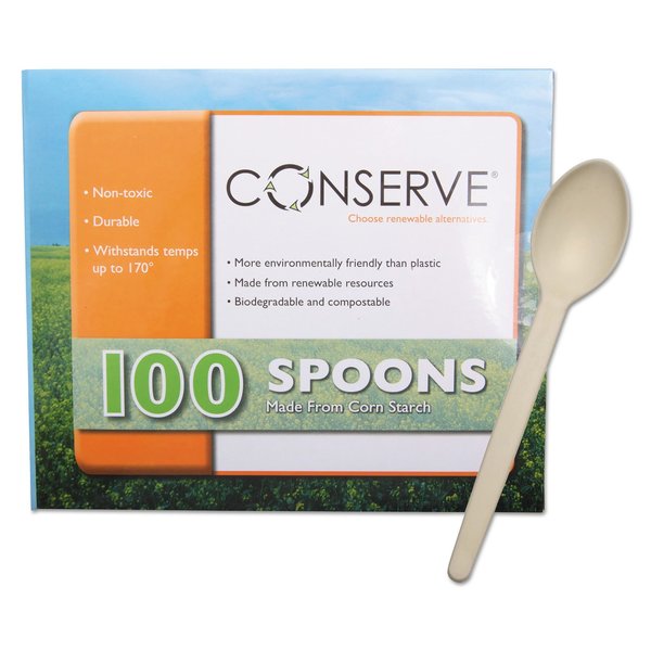 Disposable White Spoon, Starch, Pk100