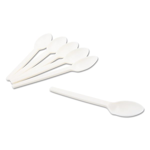 Disposable White Spoon, Starch, Pk100