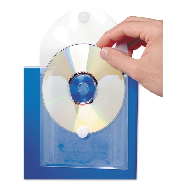 CD Pocket, W/Flap, Clear/White, PK5