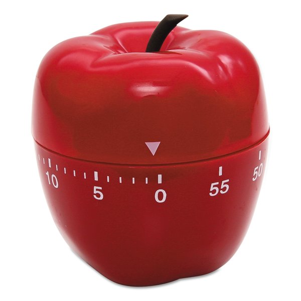 Timer, Apple Shape, 0 to 60 min., Red