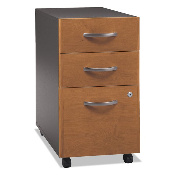 15-3/4 in W 3 Drawer File Cabinets, Natural Cherry/Graphite Gray