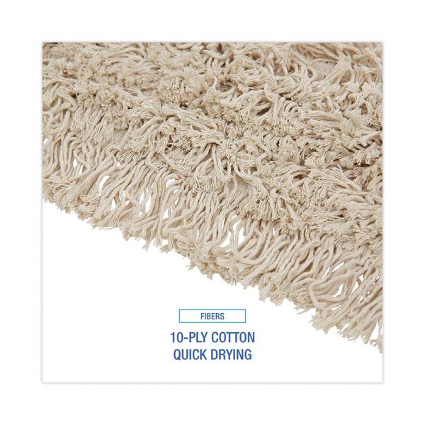 24 in L Cut-End Dust Mop, White, Cotton, UNS 1024