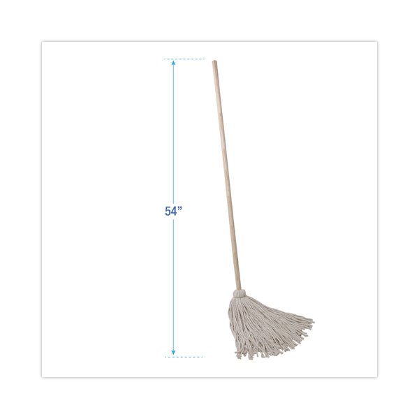 54 in L Deck Mop, White/Oak, Cotton, PK6