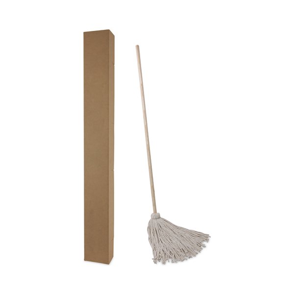 54 in L Deck Mop, White/Oak, Cotton, PK6