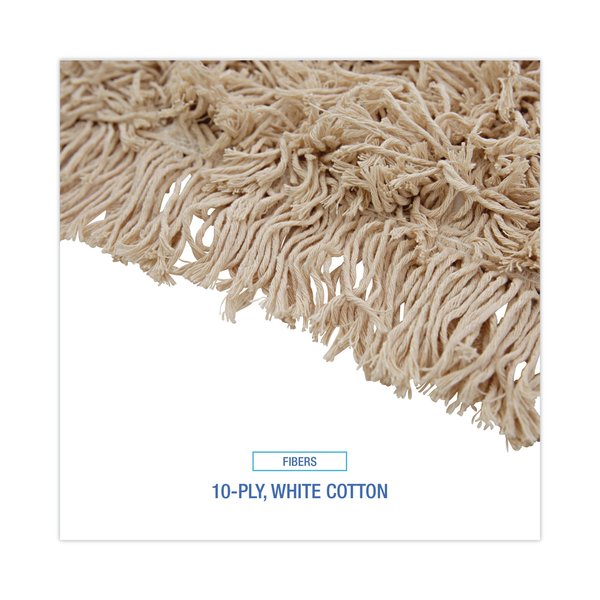 60 in L Cut-End Dust Mop, White, Cotton