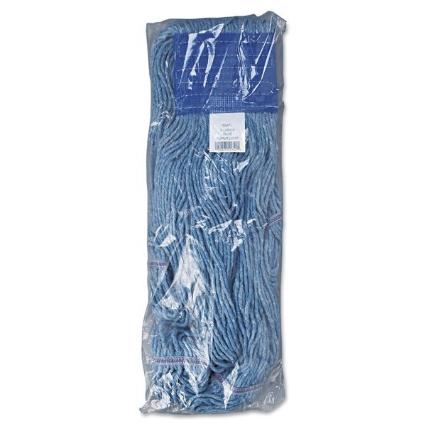 5 in Looped-End Mop Head, Blue, Cotton/Synthetic, PK12