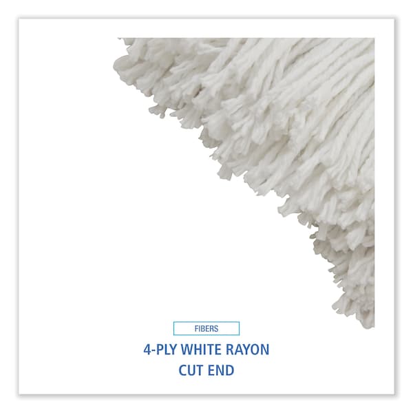Cut-End Wet Mop, White, Rayon, 724R