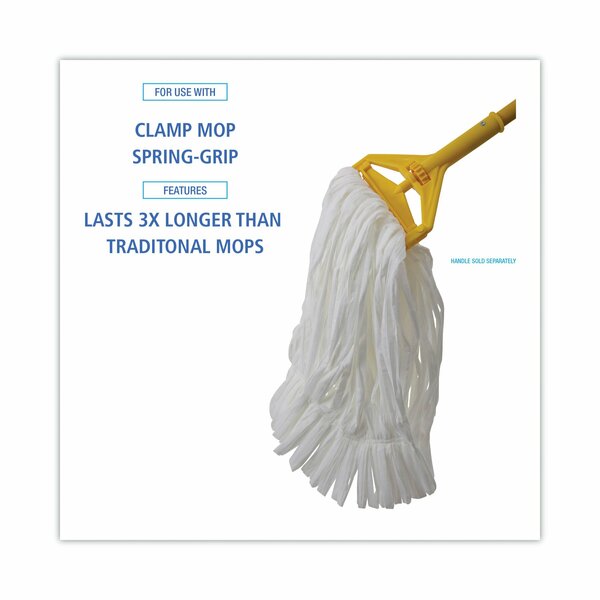 1.25 in Looped-End Wet Mop, White, Cotton/Synthetic, PK12, UNS 8002