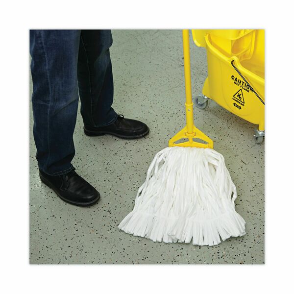 1.25 in Looped-End Wet Mop, White, Cotton/Synthetic, PK12, UNS 8002