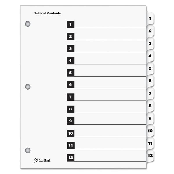 Table of Contents Index Dividers 8-1/2 x 11