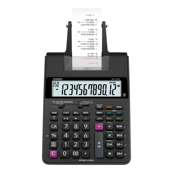 HR170R Printing Calculator, 12-Digit, LCD