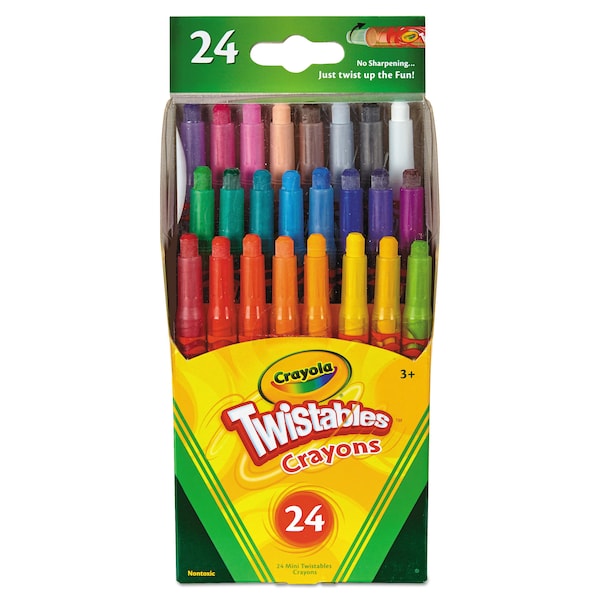 Crayon, Twistable, Assorted, PK24