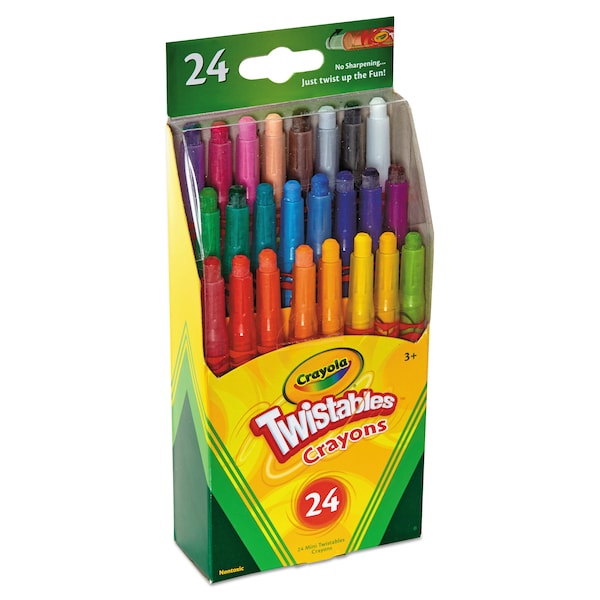 Crayon, Twistable, Assorted, PK24