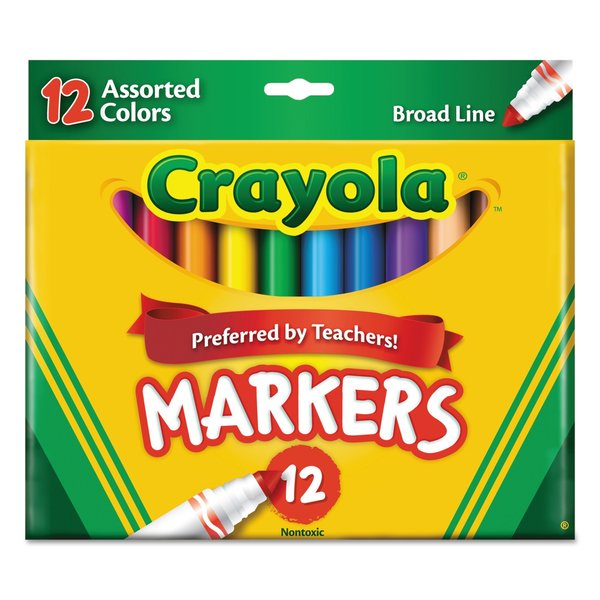 Non-Washable Markers, Broad Point, PK 12