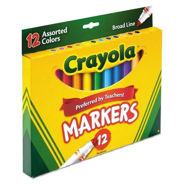 Non-Washable Markers, Broad Point, PK 12