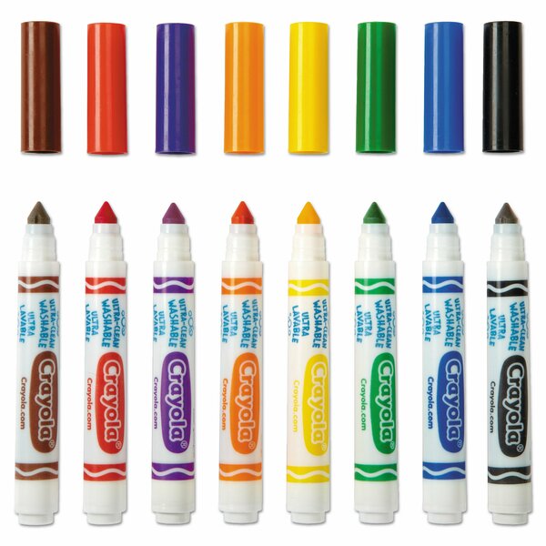 Ultra-Clean Washable Markers, Broad Bullet Tip, Classic Colors, PK8