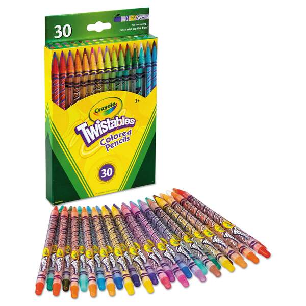 Pencil, Clear, Twist, Assorted, PK30
