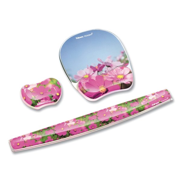 Gel Mousepad, Wrist Rest, 9x7, PinkFlowers