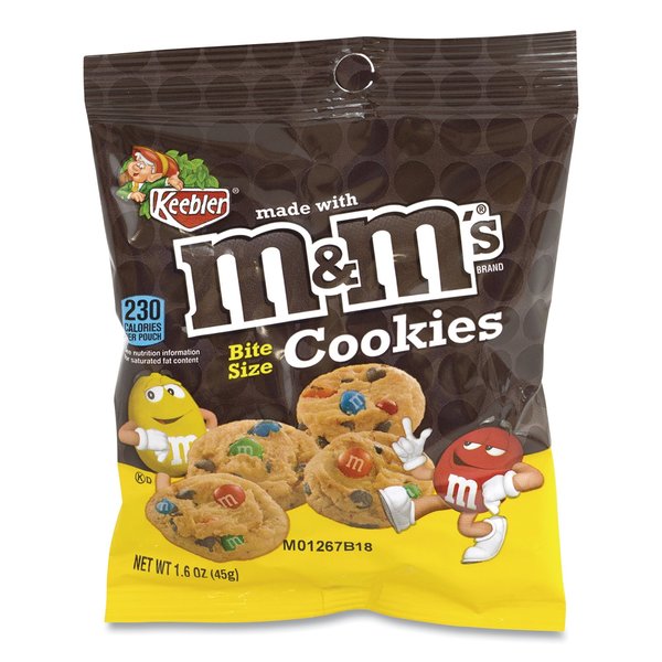 Mini Cookie Snack Packs, Chocolate Chip/MandMs, 1.6 oz Pouch, PK30