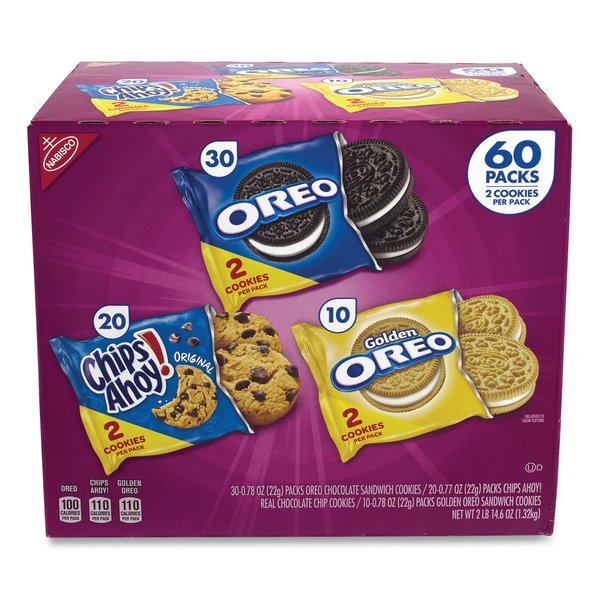 Cookie Variety Pack, Assorted Flavors, 0.77 oz Pack, PK60