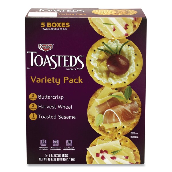 Toasteds Party Pack Cracker Assortment, 8 oz Box, PK5