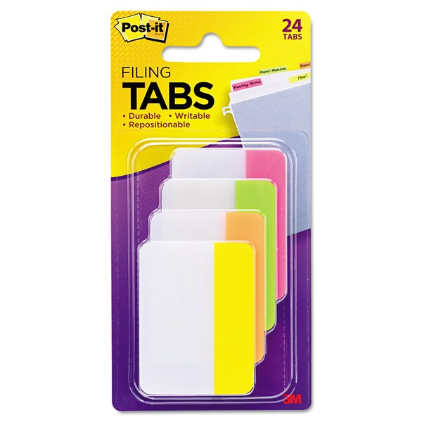 File Tabs, 2x1 1/2, Solid, Flat, PK24