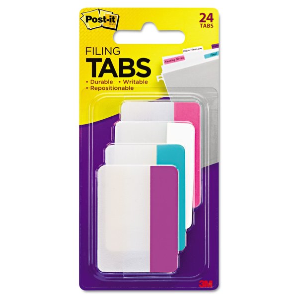 File Tabs, 2x1 1/2, Assorted Pas, PK24