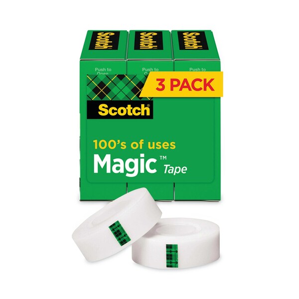 Magic Tape, 1 x 2592 in., Clear, PK3
