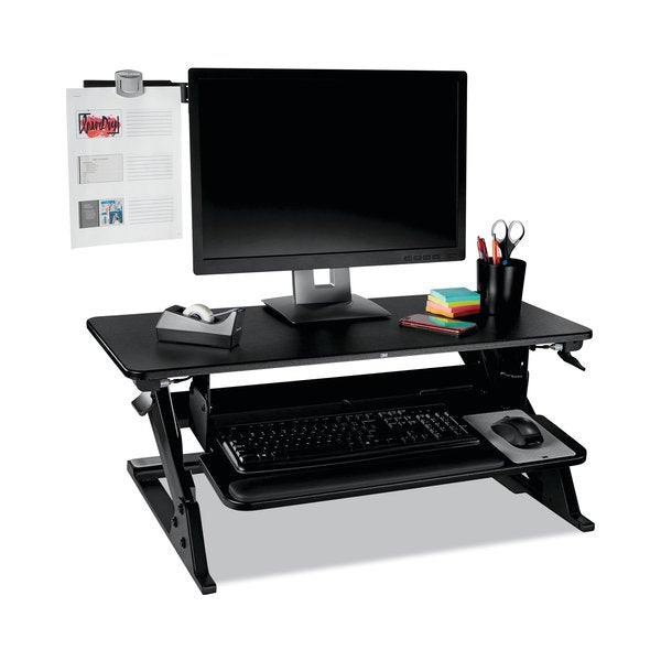 Swing Arm Copyholder, Adhesive Monitor Mount, Plastic, 30 Sht Cap, Blk