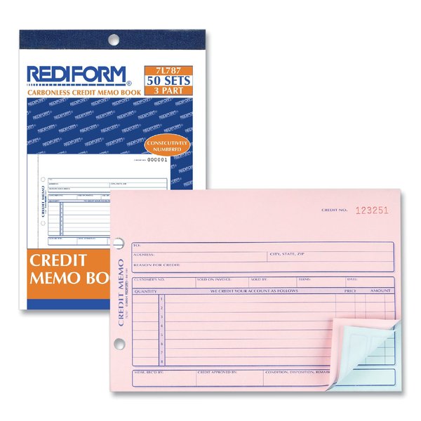 Credit Memo Book, Carbonless Triplicate