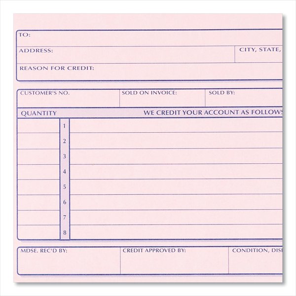 Credit Memo Book, Carbonless Triplicate