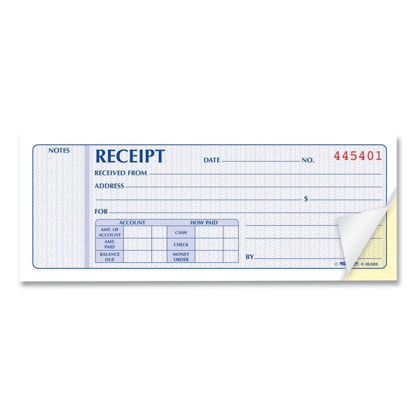 Receipt Book, 7x2 3/4, Carbonless Dupl