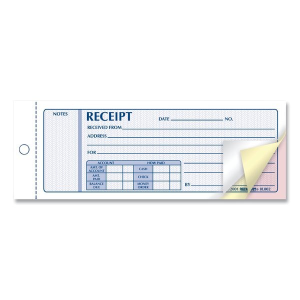 Receipt Manifold Book, Monthly, Carbonless