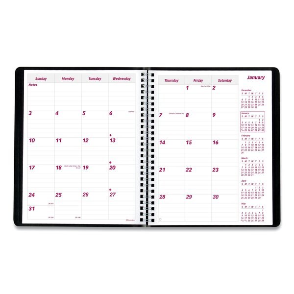 Appointment Book, 8-7/8X7-1/8 in., Black