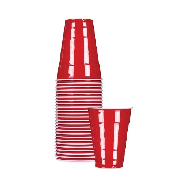 Easy Grip Party Cups 9 oz., Red, Plastic, Pk50