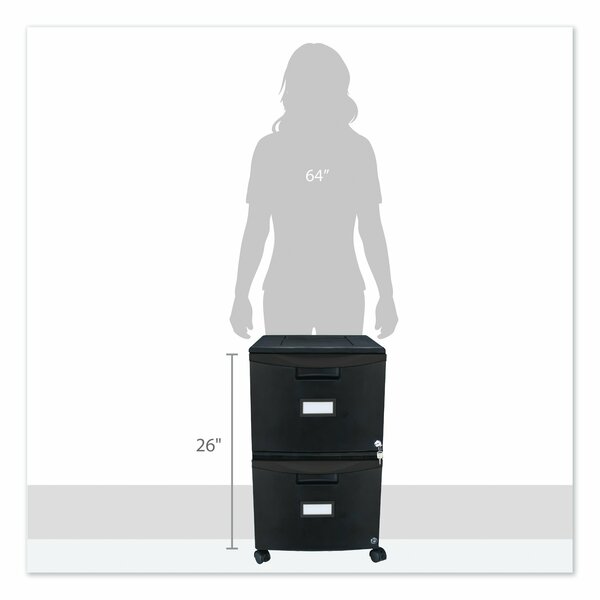 14-3/4 in W 2 Drawer File Cabinets, Black