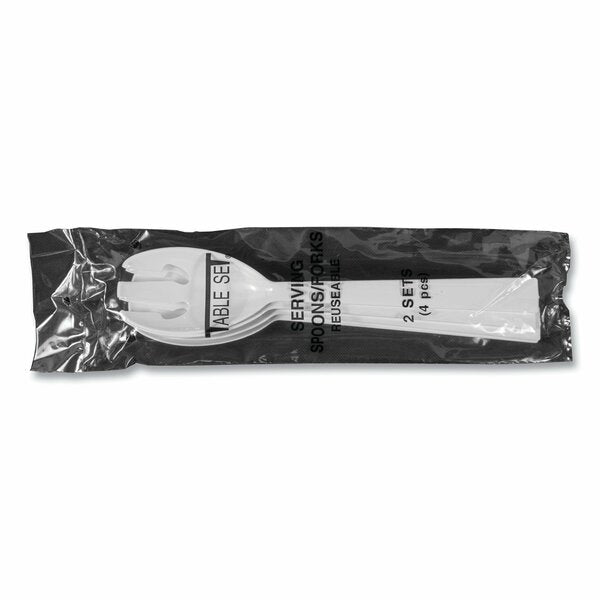 Disposable Plastic Serving Forks and Spoons, PK48