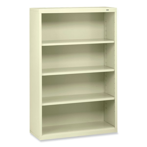 Metal Bookcase, Four-Shelf, 34-1/2w x 13-1/2d x 52-1/2h, Putty