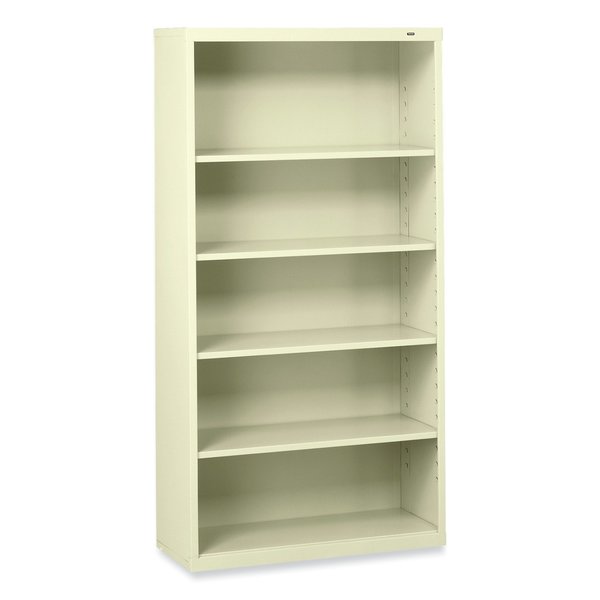 Metal Bookcase, Five-Shelf, 34-1/2w x 13-1/2d x 66h, Putty