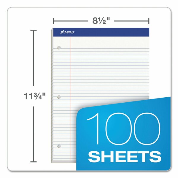 White Legal/Wide Dual Pad, 100 Pg