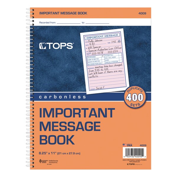 Teleph1 Message Book, Fax/Mobile Section