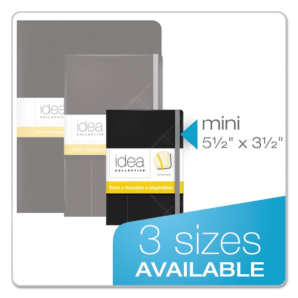 Wide Rule Mini Notebook, Black, 192 Pg