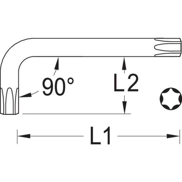 Cranked Socket, Key Torx T9