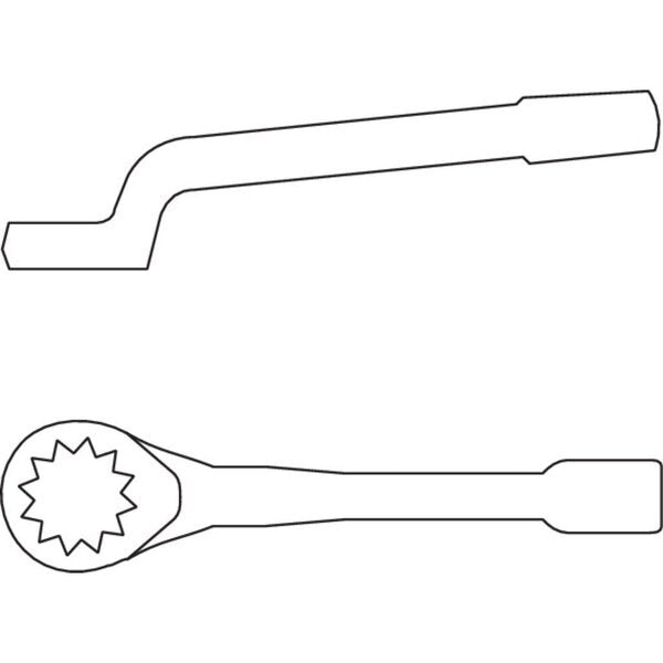 Ring Slogging Wrench, Deep Offset 80mm